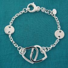 Bracciale con cuori in argento 925 massiccio