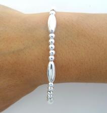 Bracciale sfere e ovali in argento 925