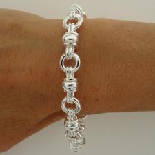 Handmade solid sterling silver bracelet 10.5mm. Made in Italy.