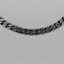 Oxidized sterling silver curb chain necklace 5mm 