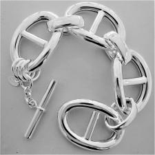 Bracciale argento maglia traversino 30mm - Bracciale argento donna