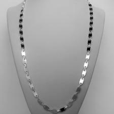 Sterling silver hexagon (5mmx10mm) link necklace, 60 cm.