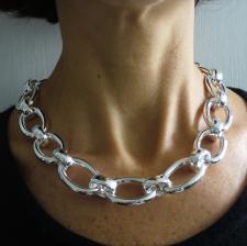 Sterling silver oval link necklace 