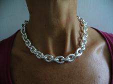 925 silver oval link necklace