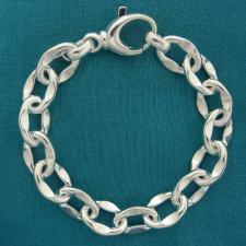 Solid 925 silver link bracelet made in italy