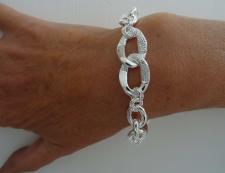 925 sterling silver Croco texture link bracelet