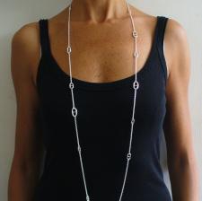 Silver anchor chain necklace made in Tuscany