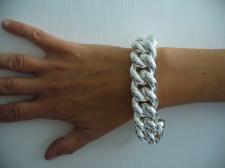 Sterling silver hollow curb bracelet