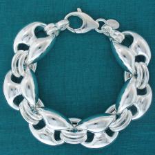 Bracciale in argento catena maglia marina.