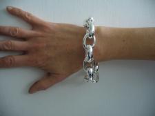 Sterling silver oval rolo large link bracelet 20mm. 