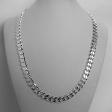 Sterling silver solid curb necklace 8mm