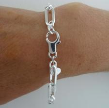 Square paperclip silver bracelet 