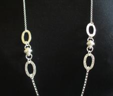 Long sterling silver necklace round chain 90cm