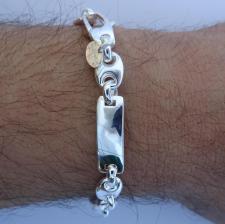 Sterling silver tag bracelet italy