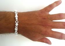 Solid sterling silver men's bracelet made in tuscany