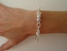 Handmade silver link bracelet made in italy 9mm