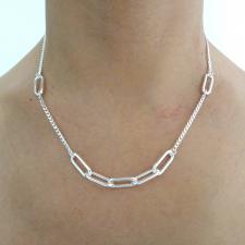 Solid 925 silver curb chain and paperclip chain