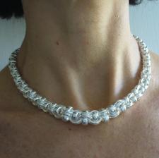 Solid silver graduated necklace