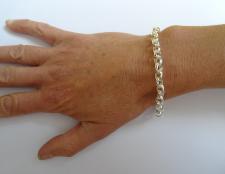925 silver oval rolo bracelet made in italy