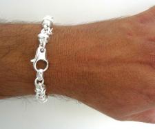 Solid sterling silver men's bracelet made in tuscany