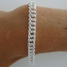 Silver herringbone link bracelet