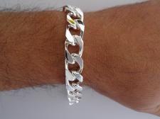 Curb bracelet in sterling silver for men