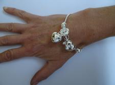 Sterling silver snake charm bracelet