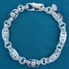 Silver men's bracelet with screws