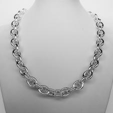 Sterling silver oval link necklace 12mm. Hollow chain. 50 grams.