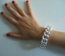 Sterling silver hollow curb bracelet