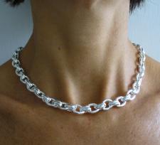 Sterling silver necklace with oval link 