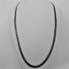 Oxidized sterling silver curb chain necklace 5mm 