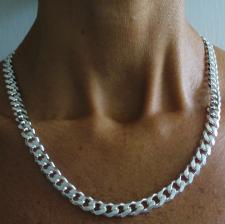 Sterling silver solid curb necklace 8mm