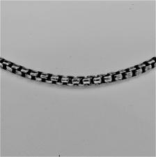 Oxidized silver box chain necklace 2.5mm