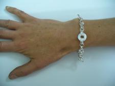 Silver flat link bracelet