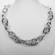 Silver anchor chain necklace