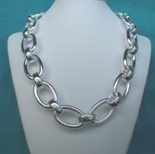 Sterling silver oval link necklace 