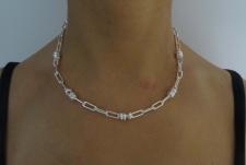 Paperclip link chain in 925 italy sterling silver