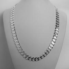 Sterling silver solid curb necklace 10mm  