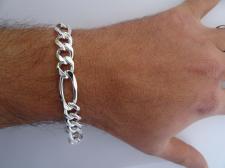 Bracciale piatto uomo argento. Bracciale groumette argento