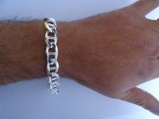 Men's sterling silver flat marina bracelet 12mm