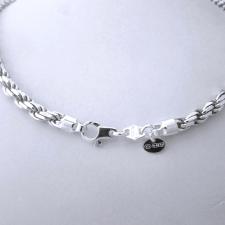 Solid 925 silver rope chain necklace 5mm