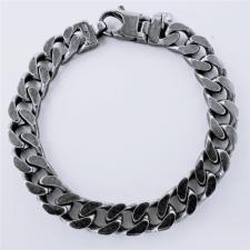 Bracciale uomo argento annerito maglia grumetta