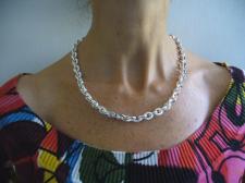 Sterling silver square link necklace