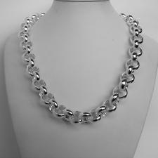 Sterling silver round rolo link necklace