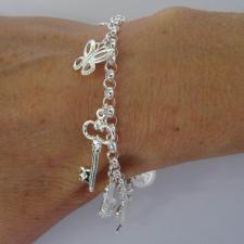 Silver charm bracelet made in Italy