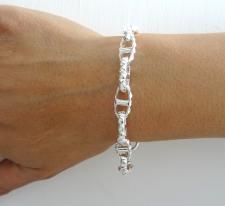 Bracciale catena marina traversino in argento 925