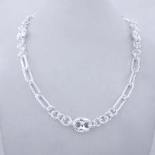Solid sterling silver necklace. Length 45cm, 41 grams. Made in Italy. Paperclip link chain 7mm an...