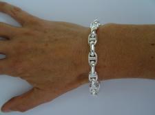 Solid sterling silver anchor chain bracelet