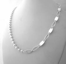 Half and half chain in 925 sterling silver